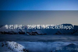 专栏评论:如何看待探花视频app? 专栏评论:如何看待探花视频app?
