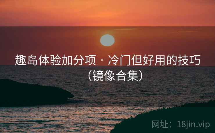 趣岛体验加分项 · 冷门但好用的技巧(镜像合集) 趣岛体验加分项 · 冷门但好用的技巧(镜像合集)